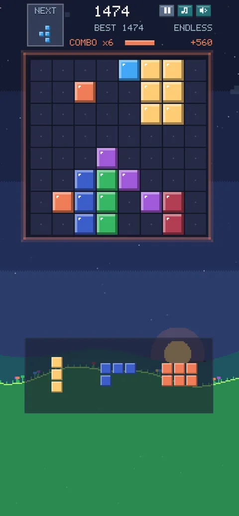 A x6 combo in Brickbit Endless mode